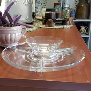 Vintage Luminarc serving tray and bowl